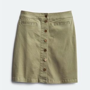 Market & Spruce Olive Button-Front Pencil Skirt